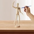 thumbnail image 2 of 2Pack,8 Inch & 12 Inch,Human Figure Puppet Model Wooden Male Mannequin Doll Decorative Stand for Sketching & Drawing, 2 of 6