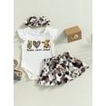 thumbnail image 2 of Bagilaanoe 3Pcs Newborn Baby Girls Skirt Set Fly Sleeve Romper Tops +  Skirt + Headband 3M 6M 9M 12M 18M 24M Infant Casual Outfits, 2 of 9