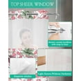 thumbnail image 4 of No Hook Shower Curtain with Snap in Liner, Abstract Pink and Green Ombre Plants Leavs Berry Hotel Shower Curtains for Bathroom, Washable Shower Curtain Liner Set with Mesh Top Window, 60"x72", 4 of 6