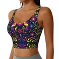 thumbnail image 2 of Goofa Colorful Mexican Printed Sports Bras for Women, High Impact Running Bra Workout Crop Tank Tops Longline Sports Bra Push up-, 2 of 9