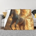 thumbnail image 1 of Fotbe Golden Winged White Horse Manta de Franela con Estampado, Manta Ultrasuave para Cama, Sofá, Auto, Hipoalergénica y Antibolitas-80"x60", 1 of 6