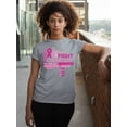 thumbnail image 3 of Love Faith Fight Breast Cancer Awareness Support Family Friends Run Walk Marathon Women's T-shirt, 2XL, Heather Gray, 3 of 5