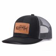 thumbnail image 6 of Vergiac Fish Leather Patch Color Block Trucker Hat, Men Adjustable Breathable Mesh Baseball Cap for Outdoor Travel Daily Outfits, 6 of 6