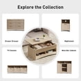 thumbnail image 2 of CHITOOMA Modern Lift-Top Coffee Table with Hidden Storage & Open Shelves, Fluted Front Accent Table for Living Room, Natural, 2 of 8