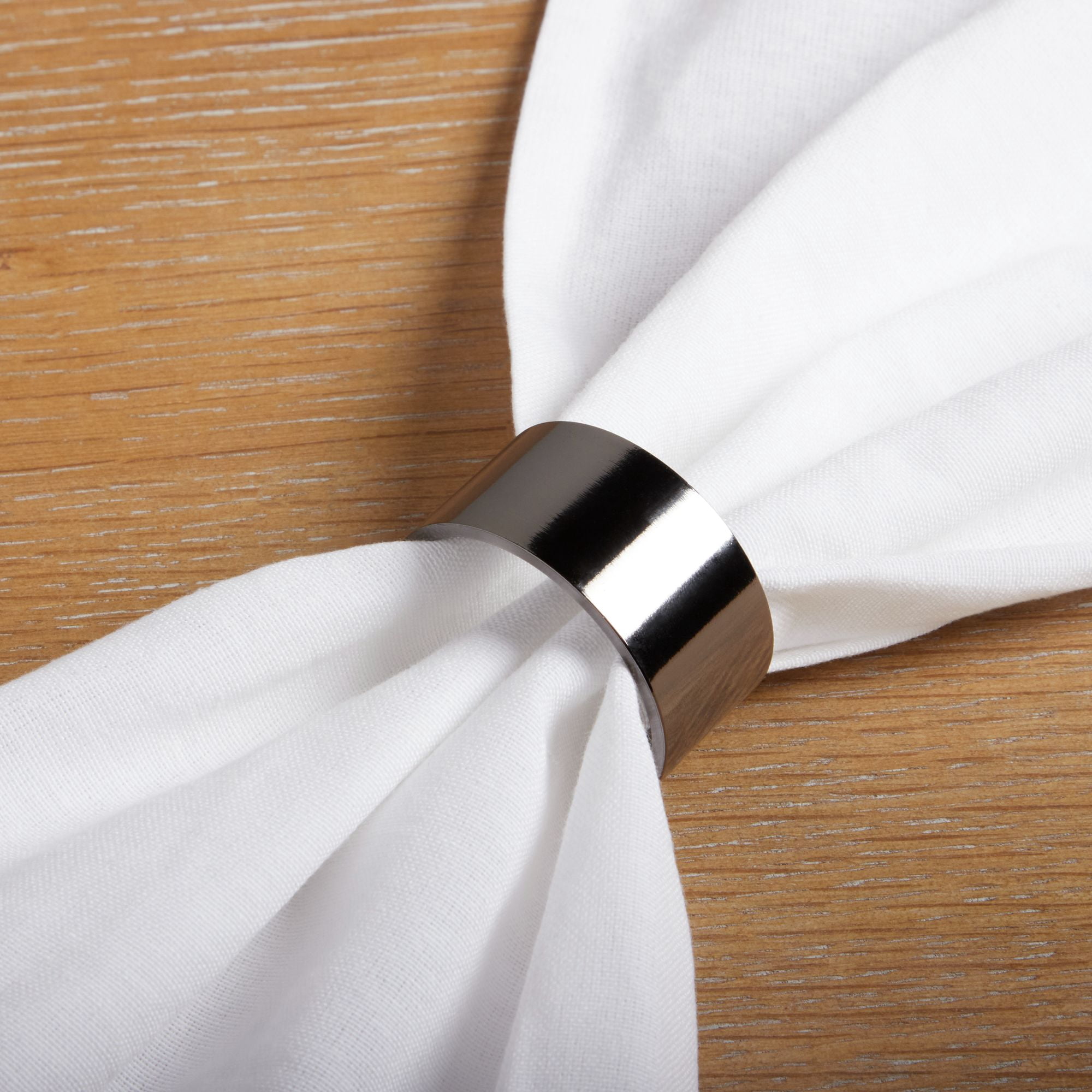 (2 pack) Mainstays Gunmetal Silver Metal Napkin Rings, 4 Count