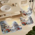 thumbnail image 6 of Christmas Trees, Snowmen 4Pcs Shower Curtain Set Shower Curtain Set with Carpet Bath Mat, 6 of 8