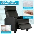 thumbnail image 4 of NiamVelo Recliner Chair for Adults, PU Leather Recliner Sofa with Lumbar Support, Adjustable Modern Reclining Chair with Padded Seat Backrest for Home, Living Room, Theater （Black）, 4 of 8