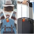 thumbnail image 5 of Square 2Pack PU Leather Chinese God of Wealth Cruise Luggage Tag with Privacy Cover and Name ID Tag for Travel Handbags Backpacks Luggage Tags, 5 of 6