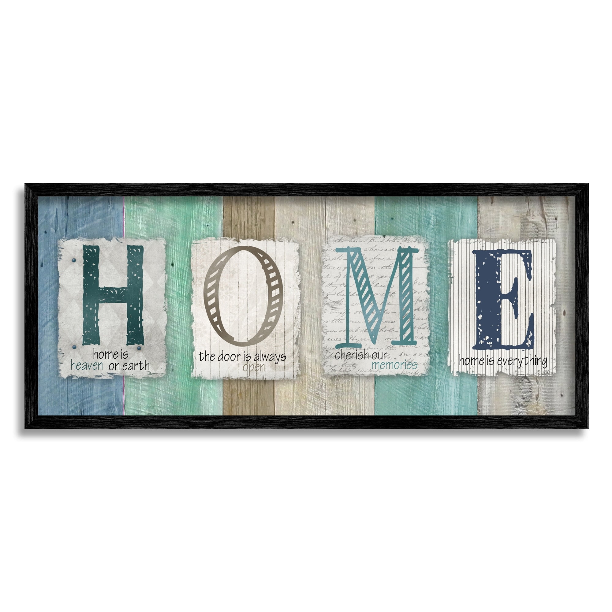 Stupell Industries Rustic Home Typography Sign Blue Birch Pattern, 30 x 13, Design by Carol Robinson