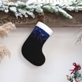 thumbnail image 6 of Yiaed Black Blue Glitter Sparkles Print Christmas Stockings, Christmas Stockings Hanging Ornaments, Christmas Stockings for Family Christmas Holiday Decorations, 6 of 7