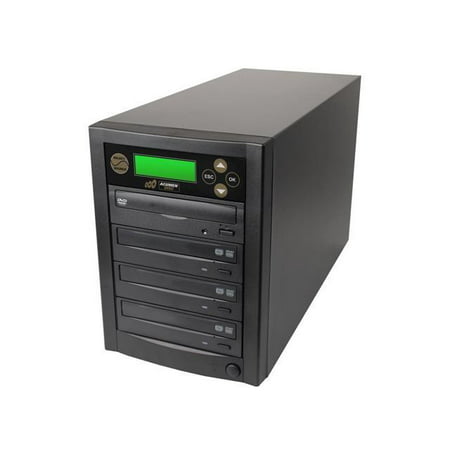 Acumen Disc 1 to 3 Targets Dual Layer 24X Burner DVD CD Copier Duplicator Machine Unit (Standalone Audio Video Copy Tower, Duplication