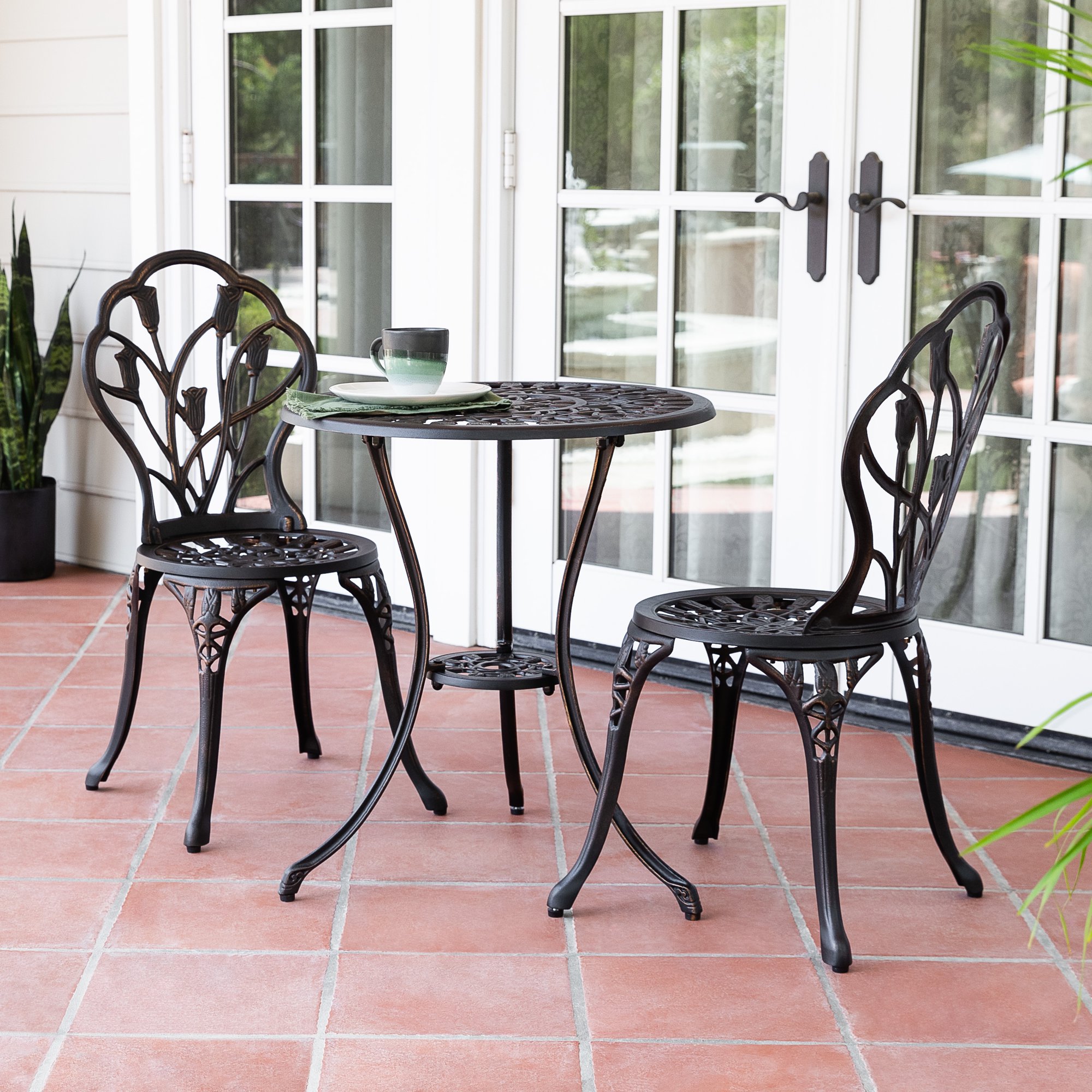 3Piece Outdoor Patio Bistro Set, Patio Sets with Umbrella Hole