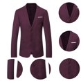 thumbnail image 3 of Cloudstyle Men's 3-Piece 2 Buttons Slim Fit Solid Color Jacket Smart Wedding Formal Suit, 3 of 7