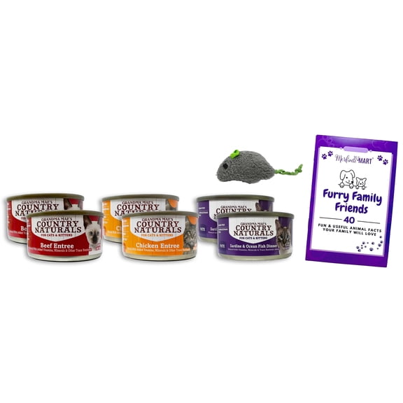 Grandma Mae's Country Naturals Canned Cat Food - 3 Flavors; 2 Each: Chicken, Beef, Sardine & Ocean Fish   MerlinsMart Zine
