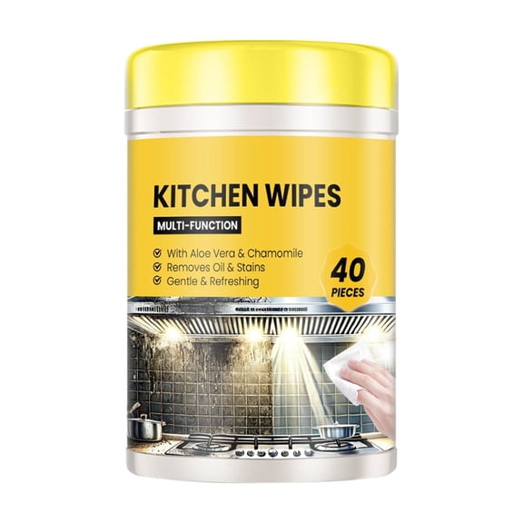 Kitchen Cleaning Wipes for Everyday Use with Powerful Grease Removal and Gentle Eco Friendly Disposable Design Large Pack for Easy Kitchen 40PCS