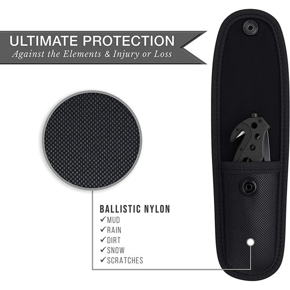 DASAW-Universal Tactical Knife Sheath Holster with Belt Loop - Pouch Fits Any 5" Folding Pocket Knife