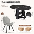 thumbnail image 6 of Hawsaiy Extendable Round to Oval Dining Table Set for 4–6, Space-Saving Wooden Table with Hidden Storage, Expandable Dining Table with Upholstered Chairs(Black Table+4 Light Gray Chairs), 6 of 10