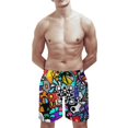 thumbnail image 6 of Geometry Dash Mens Board Shorts Quick Dry Swim Trunk Lightweight Soft Swimsuit Bathing Suit for Boys M, 6 of 8