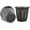 Black, variant on Easyworkz Stainless Steel Double-Wall Espresso Cups 5 oz Set of 2, Vertical Stripe Design, Gunmetal