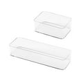 thumbnail image 4 of LULULION 2Pcs White Kitchen Drawer Organizers Convenient Multi-Function Storage Boxes, 4 of 8