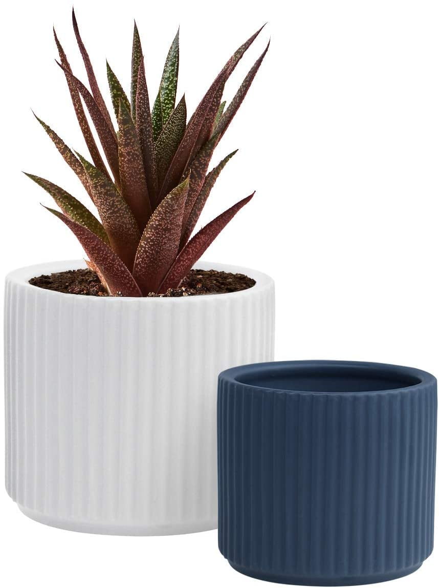 GrowLED Ceramic Pots for Plants with Drainage, Modern