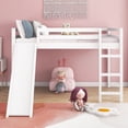 thumbnail image 2 of Full Size Loft Bed with Slide and Ladder, ,No Box Spring Needed, White, 2 of 7