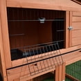 thumbnail image 5 of Pefilos 40" Indoor Rabbit Hutch with Run, 2-Story Chicken Coops with Ramp, Pull-Out Tray, Outdoor Bunny Cage for Rabbits or Guinea Pigs, Brown, 5 of 9