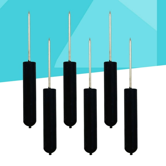 QIFULL 6Pcs Push Pins for Cork Board Accessories Black Plastic Steel Cylinder Travel Map Bulletin 1x0.7x0.1in