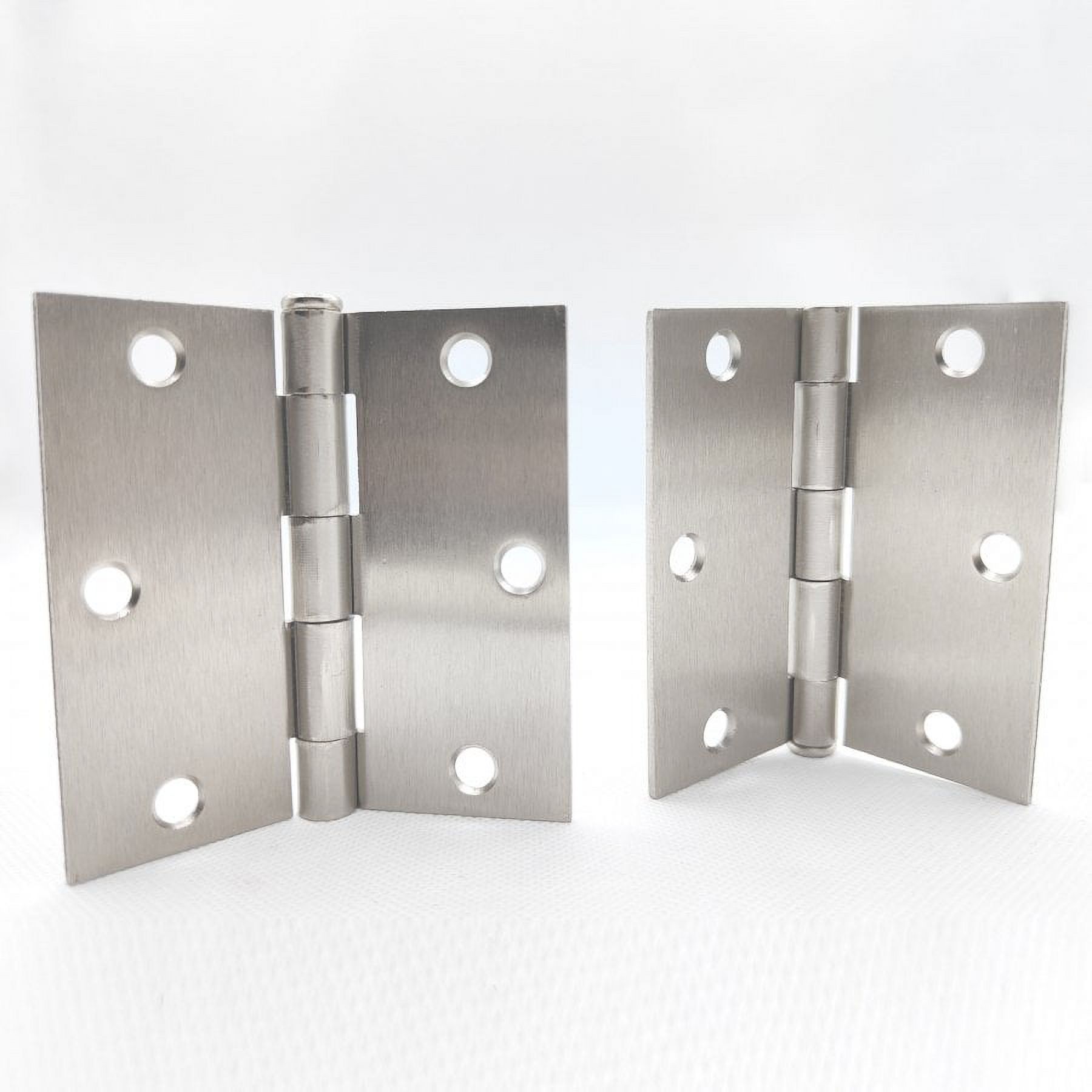 50pair(100pcs)Steel door hinge 3-1/2"Square corner,satin nickel,removable pin, door hinge,mobile home door hinge  and cabinet hinge,with screws - image 3 of 6