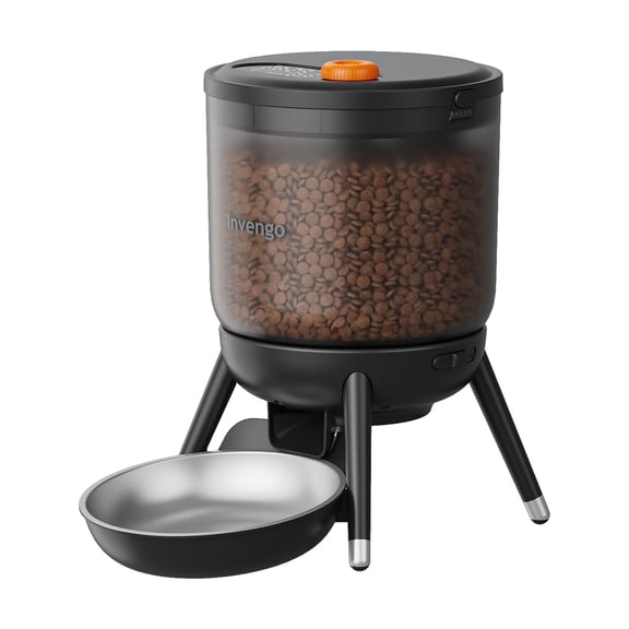 Automatic Cat Feeder, 12 Cups/3L Timed Cat Feeder One-Touch Top Button Feeding Pet Feeder, Food Dispenser with Top Button Manual Feed, Black