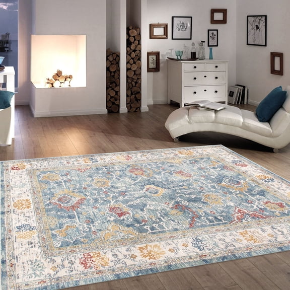 Pasargad Home Turkish Heritage Geometric L.Blue/Beige Area Rug 3' 0" X 5' 0" 3' x 5' Indoor,Accent Rectangle
