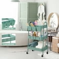 thumbnail image 5 of danpinera 3 Tier Metal Rolling Cart with Wheels&Drawers Craft Cleaning Utility Cart for Storage - Green, 5 of 8
