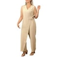 thumbnail image 5 of Alltoright Women's Casual V-Neck Cross Strap Jumpsuit, Alltoright Jumpsuit, Summer Jumpsuits for Women 2025,Size S, 5 of 6
