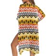 thumbnail image 5 of HELLHERO Polyester Long Kimono Swimsuit Cover Up for Summer Lightweight Free Size Bathing Suit Cover Up Geometric Stripes, 5 of 6