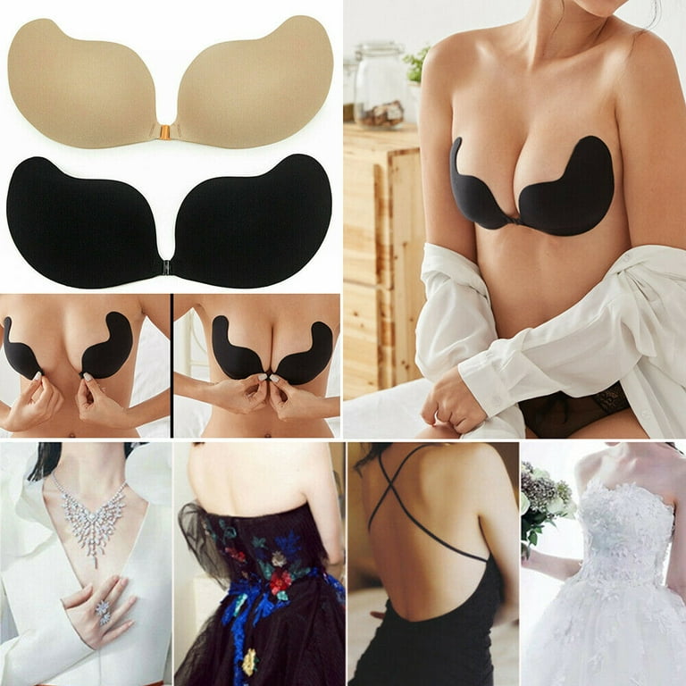Adhesive Bra Strapless Sticky Silicone Bra Push Up Invisible Reusable Backless  Bra For Women-i