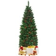 thumbnail image 1 of Patiojoy 4.5FT Pencil Christmas Tree  Hinged Artificial Slim Xmas Tree with Sturdy Metal Stand, 1 of 10