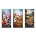 thumbnail image 2 of Designart "Mountain Spring Celebration of Wildflowers IV" Wildflowers Framed Wall Art Set Of 3 - Pink Traditional Frame Gallery Wall Set For Home Decor, 2 of 6