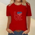 thumbnail image 1 of Fiudx Ofertas Flash Del Día Camiseta de Manga Corta con Cuello Redondo y Estampado Del Día de La Independencia para Mujer, Top/Camisa de Manga Corta con Cuello Redondo, 1 of 4