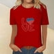thumbnail image 4 of Tops Cortos para Mujeres Día de la Independencia Patriótica Impreso Cuello Redondo, Camiseta de Manga Corta Casual para la Primavera, Verano Y Fiesta, 4 of 4
