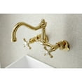 thumbnail image 2 of Kingston Brass KS3222AX Vintage 6" Adjustable Center Wall Mount Kitchen Faucet, Polished Brass, 2 of 5