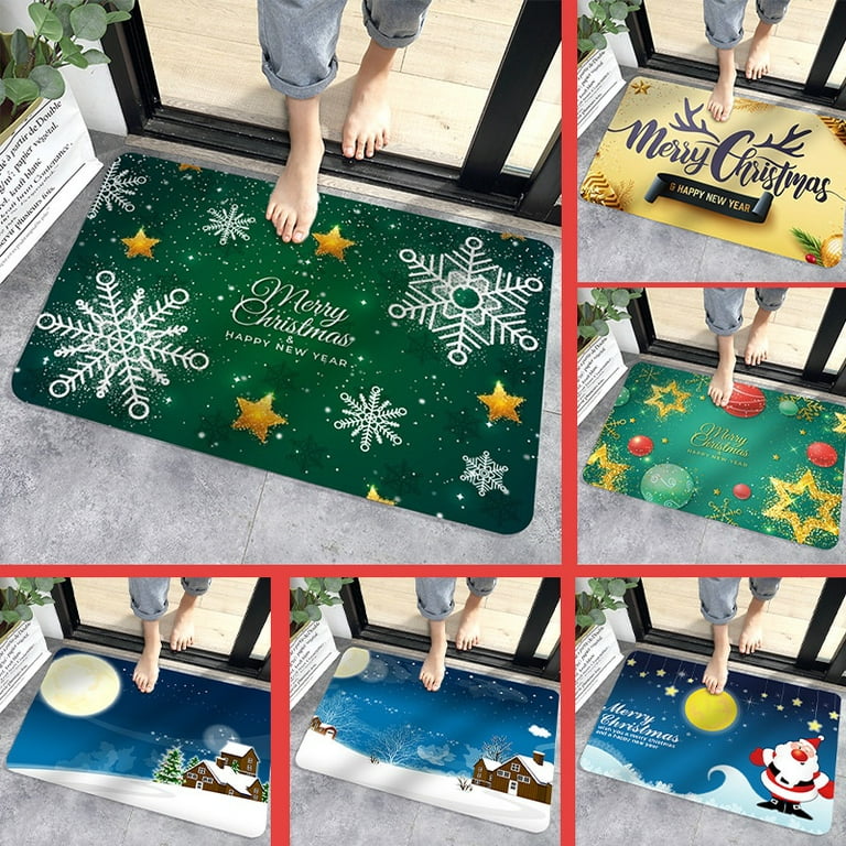 1pc Red & Black Plaid Christmas Themed Door Mat, Odorless Floor Mat, Santa  Claus, Christmas Tree, Deer, Merry Christmas Letter Design Small Carpet,  Welcome Mat For Indoor Entrance, Water Absorbent & Non-slip