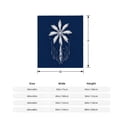 thumbnail image 5 of Stylish Palm Tree Design Flannel Blanket - Soft Cozy and Warm for Sofa Travel Bed and Chair - Minimalistic in White on Blue, 5 of 7