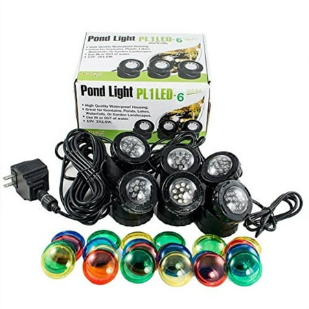 jebao pl1led-6 submersible pond led light with colored