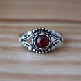 thumbnail image 4 of Red Garnet Ring, January Birthstone Ring, 925 Sterling Silver Ring, Round Cut Gemstone Ring, Designer Ring, Silver Oxidized Ring, Boho Ring*, 4 of 7