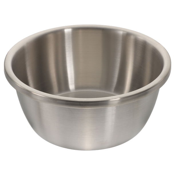 Cuenco redondo de acero inoxidable grueso para verduras, para mezclar, lavar y apto para cocina y hogar (18 cm)