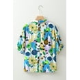 thumbnail image 6 of Casual & Dressy Women's Top - Light Blue Floral Blouse for Summer Occasions - [ZhiHiMeRi] | (US 4-6)S, 6 of 11