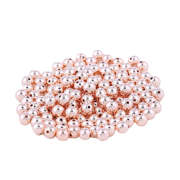 Naiovety Cuentas redondas de 200 Uds., mano de obra electrochapada, accesorio de bricolaje apilable sin costuras, suministros de artesanía, decoración Artesanía oro rosa Naiovety HA060869-04