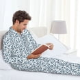 thumbnail image 5 of Bingfone Men's Pajama Set 2 Piece Loungewear PJs, Long Sleeve with Pajama Pants-Nautical Theme Anchors, 5 of 7