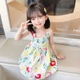 thumbnail image 3 of Uccdo Little Girls Sleevelss Floral Sundress Summer Casual Strap Cross Back Dresses Holiday Dress 3-8T, 3 of 8