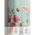 thumbnail image 6 of Easter Bunny Sheer Curtains 84 Inch Length 2 Panels Set Window Treatments, Farmhouse Watercolor Eggs Tulip Wooden Grain Rod Pocket Semi Curtains for Living Room/Bedroom/Kitchen Décor, 104"W x 84"L, 6 of 7